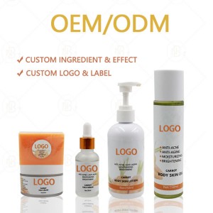 Custom Logo Vitamin C Skin Set Exfoliating Cream Serum Combo for Skin Hydration Body Lotion Carrot Skin Care Set