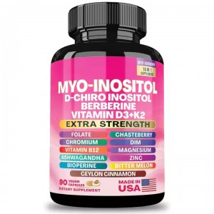 OEM Private Label 14-in-1 Herbal Vitamins and Supplements Vitamin D3 K2 D-Chiro Inositol Capsules