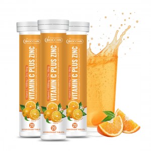 Hot-selling Vitamin C Zinc Effervescent Tablets Meets the Recommended Daily Intake of Vitamin C Immune Health Support