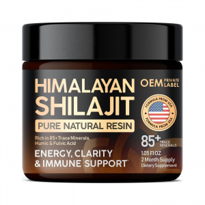 OEM Organic 100% Pure Shilajit Resin with 85+ Trace Minerals Fulvic Acid for Focus & Energy Immunity