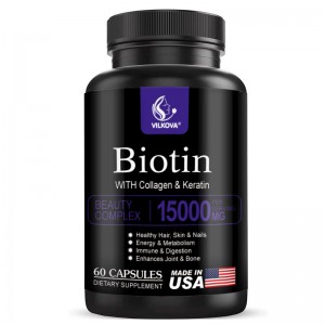 Private Label Hyaluronic Acid Keratin Collagen Biotin Capsules Direct Hair Supplement Sales Herbal Supplements