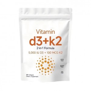 OEM Softgel Capsules Vitamin D3+K2 D3 Food Supplement for Adults 30 Vitamin Bag Packed Capsules for Newborns