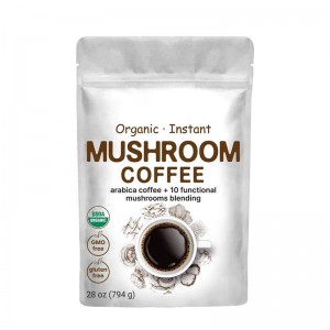 OEM Instant Reishi Mushroom Coffee Bulk White Label Cordyceps Blend Organic Focus Mushroom Lions Mane Chaga Coffee Powder