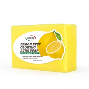 Private Label Best Glowing Acne Soap for Skin Whitening Natural Glutathione Kojic Acid Lemon and Turmeric Acne Removal